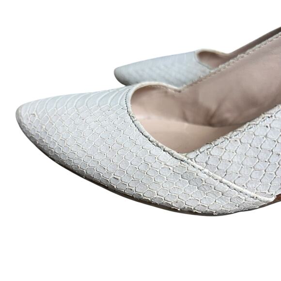 Franco Sarto Frankie Taupe Greige Reptile Wedge Pumps Size 7.5 - Picture 7 of 11